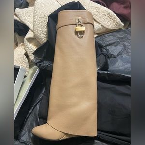 Givenchy Shark Lock boots in leather, size 42, brand new, tag $2395 w/tax $2600